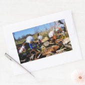 Sticker Rectangulaire Collaboration de personnages Fubby sur une planche (Enveloppe)