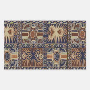 Sticker Rectangulaire Collage contemporain tribal africain