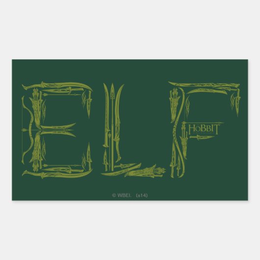 Sticker Rectangulaire Collage d'armes Elf (Devant)
