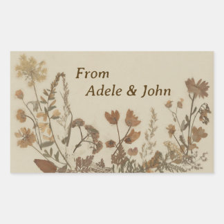 Sticker Rectangulaire Collage de fleurs anciennes