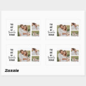 Sticker Rectangulaire Collage moderne Couple Photo & Romantic Love Citat (Feuille)