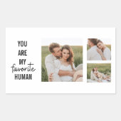 Sticker Rectangulaire Collage moderne Couple Photo & Romantic Love Citat (Devant)
