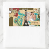 Sticker Rectangulaire Collage photo Vintage personnalisé (Sac)