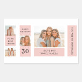 Sticker Rectangulaire Collage photos amies | Joyeux cadeau d'anniversair (Devant)