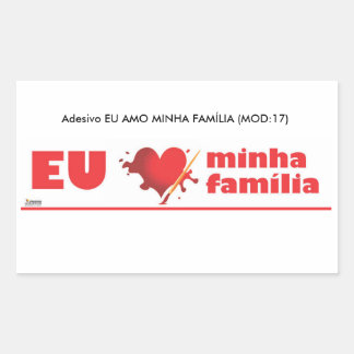 Sticker Rectangulaire Colle J'aime ma famille