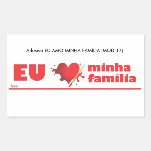 Sticker Rectangulaire Colle J'aime ma famille (Devant)
