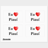 Sticker Rectangulaire Colle j'aime Piauí (Feuille)