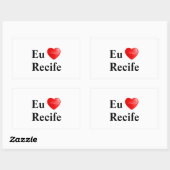Sticker Rectangulaire Colle j'aime Recife (Feuille)