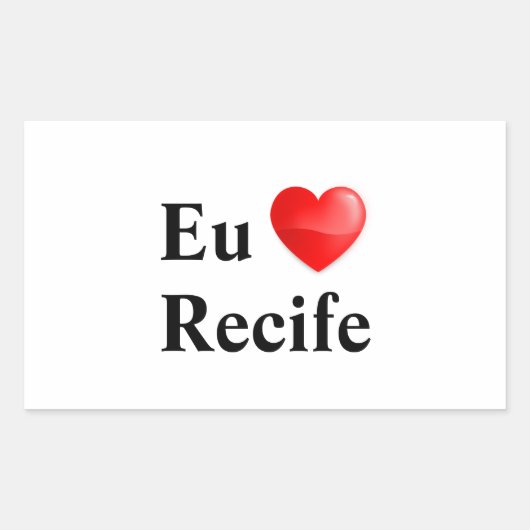 Sticker Rectangulaire Colle j'aime Recife (Devant)