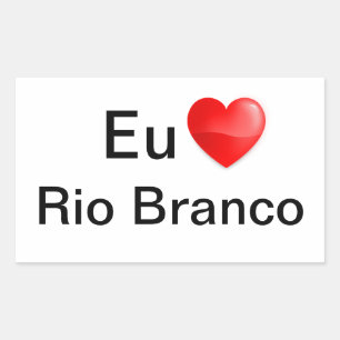 Sticker Rectangulaire Colle j'aime Rio Branco