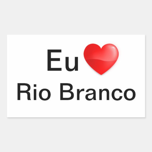 Sticker Rectangulaire Colle j'aime Rio Branco (Devant)