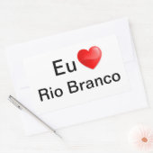 Sticker Rectangulaire Colle j'aime Rio Branco (Enveloppe)