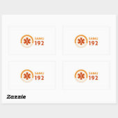 Sticker Rectangulaire Colle Logomarca SAMU 192 - fond blanc (Feuille)