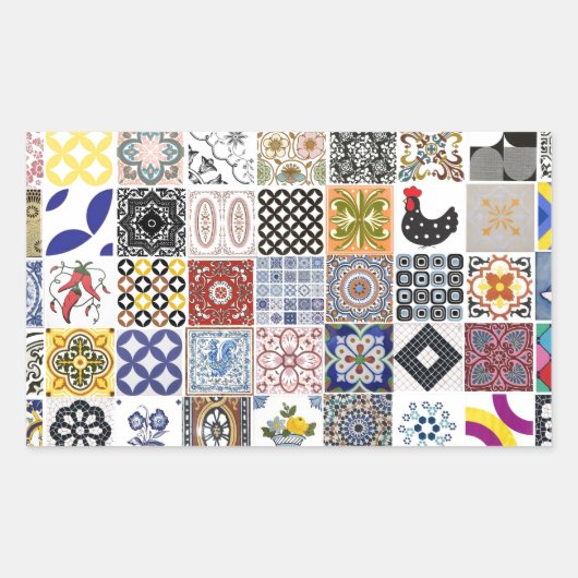 Sticker Rectangulaire Collection Azulejos (Devant)