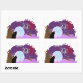 Sticker Rectangulaire Collection de timbres d'Halloween "Howling Night" (Feuille)
