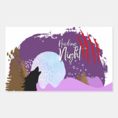 Sticker Rectangulaire Collection de timbres d'Halloween "Howling Night" (Devant)