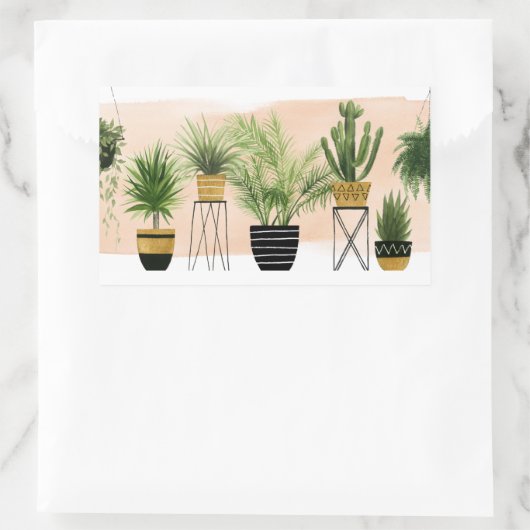 Sticker Rectangulaire Collection d'oasis intérieure (Sac)