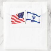 Sticker Rectangulaire Collection du drapeau américain israélien (Sac)