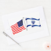Sticker Rectangulaire Collection du drapeau américain israélien (Enveloppe)