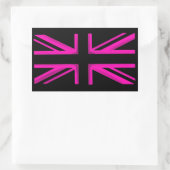 Sticker Rectangulaire Collier de drapeau rose noir (Sac)