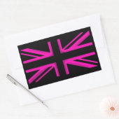 Sticker Rectangulaire Collier de drapeau rose noir (Enveloppe)