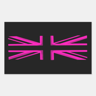 Sticker Rectangulaire Collier de drapeau rose noir