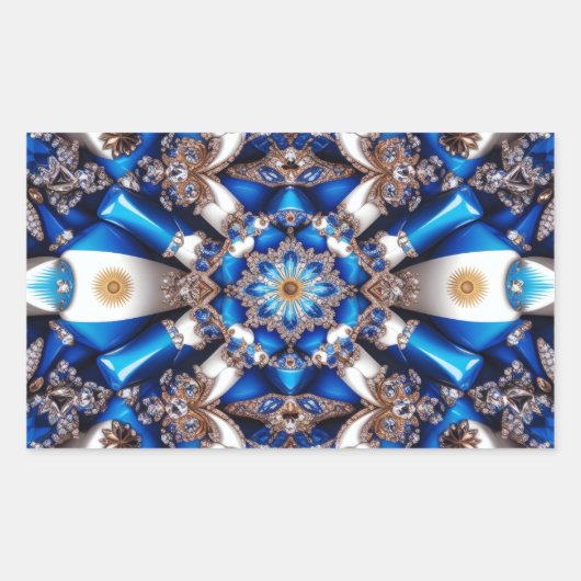 Sticker Rectangulaire Collier rectangle aux couleurs argentines (Devant)