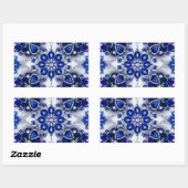 Sticker Rectangulaire Collier rectangle aux couleurs Bleues Blances (Feuille)