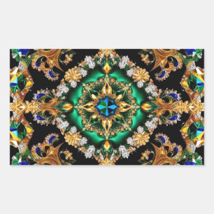 Sticker Rectangulaire Collier rectangle aux couleurs brésiliennes