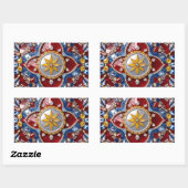 Sticker Rectangulaire Collier rectangle aux couleurs colombiennes (Feuille)