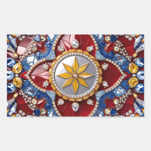 Sticker Rectangulaire Collier rectangle aux couleurs colombiennes (Devant)