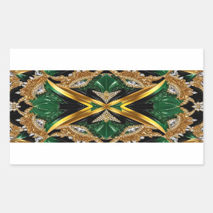 Sticker Rectangulaire Collier rectangle aux couleurs jamaïcaines