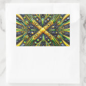 Sticker Rectangulaire Collier rectangle aux couleurs jamaïcaines (Sac)