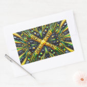 Sticker Rectangulaire Collier rectangle aux couleurs jamaïcaines (Enveloppe)