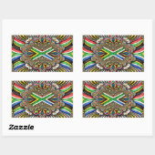 Sticker Rectangulaire Collier rectangle aux couleurs sud-africaines (Feuille)