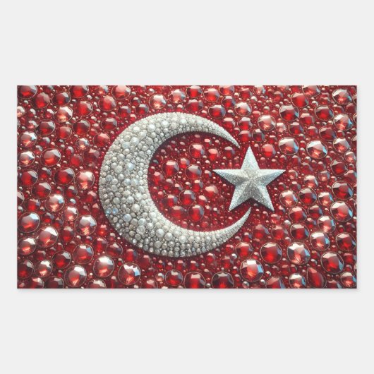 Sticker Rectangulaire Collier rectangle aux couleurs turques (Devant)