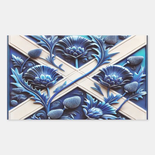 Sticker Rectangulaire Collier rectangle avec chardon écossais (Devant)