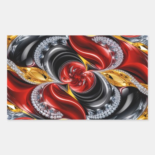 Sticker Rectangulaire Collier rectangle avec couleurs allemandes (Devant)