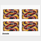 Sticker Rectangulaire Collier rectangle avec couleurs belges (Feuille)