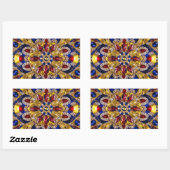 Sticker Rectangulaire Collier rectangle avec couleurs Colombie (Feuille)