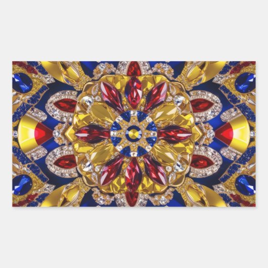 Sticker Rectangulaire Collier rectangle avec couleurs Colombie (Devant)