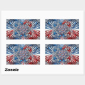 Sticker Rectangulaire Collier rectangle avec couleurs françaises (Feuille)