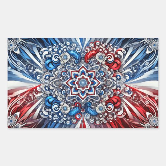 Sticker Rectangulaire Collier rectangle avec couleurs françaises (Devant)