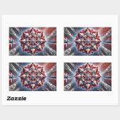 Sticker Rectangulaire Collier rectangle avec couleurs norvégiennes (Feuille)