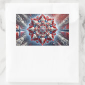 Sticker Rectangulaire Collier rectangle avec couleurs norvégiennes (Sac)