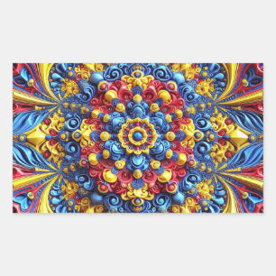 Sticker Rectangulaire Collier rectangle avec couleurs roumaines