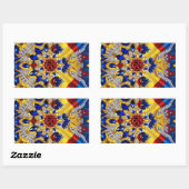 Sticker Rectangulaire Collier rectangle avec couleurs roumaines (Feuille)