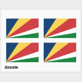 Sticker Rectangulaire Collier rectangle avec couleurs seychelloises (Feuille)