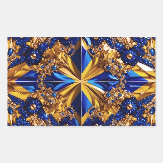 Sticker Rectangulaire Collier rectangle avec couleurs Suède (Devant)