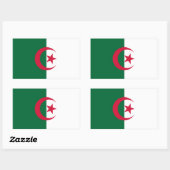 Sticker Rectangulaire Collier rectangle avec Drapeau d'Algérie (Feuille)